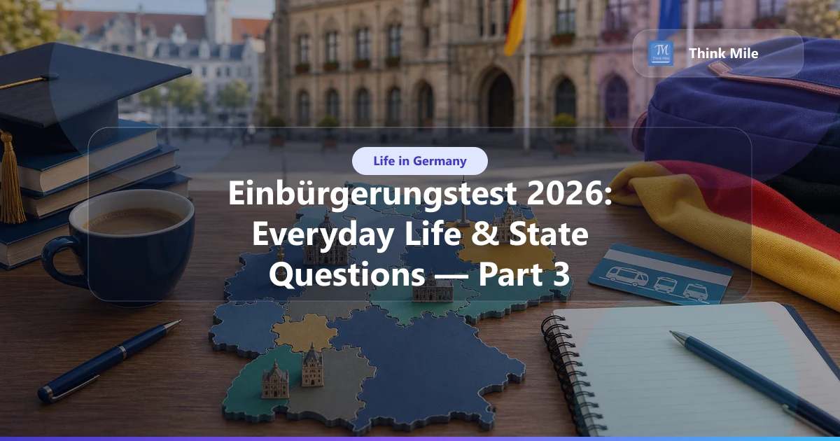 Einbürgerungstest 2026: Everyday Life & State Questions — Part 3