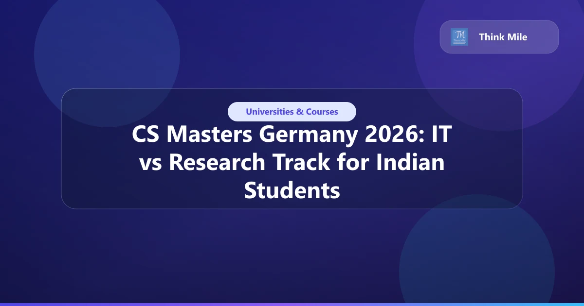 CS Masters Germany 2026: IT vs Research Track for Indian Students