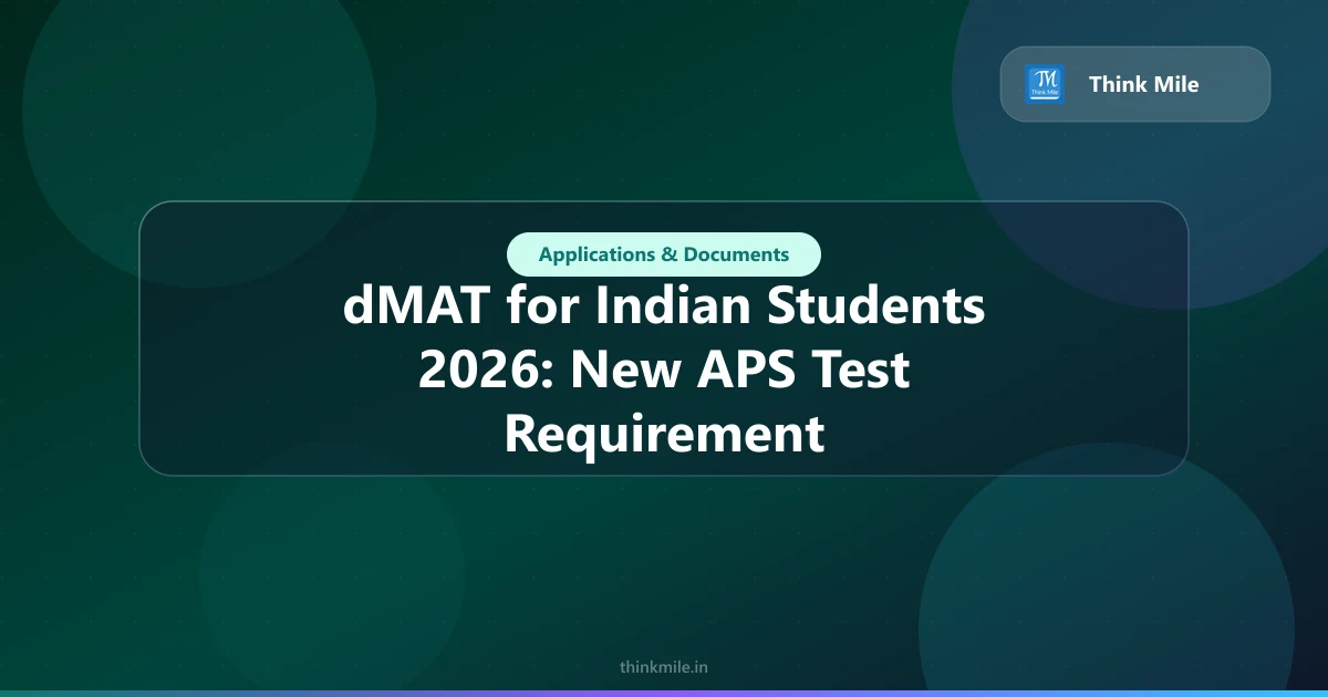 dMAT for Indian Students 2026: New APS Test Requirement