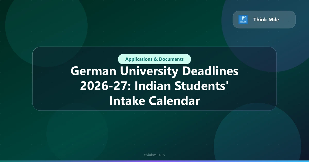 German University Deadlines 2026-27: Indian Students' Calendar