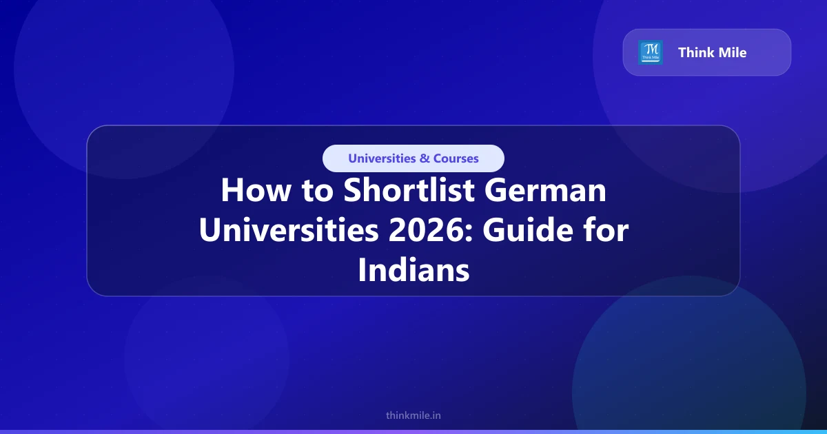 How to Shortlist German Universities 2026: Guide for Indians