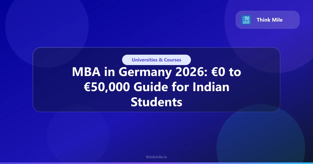 MBA in Germany 2026: €0 to €50,000 Guide for Indian Students