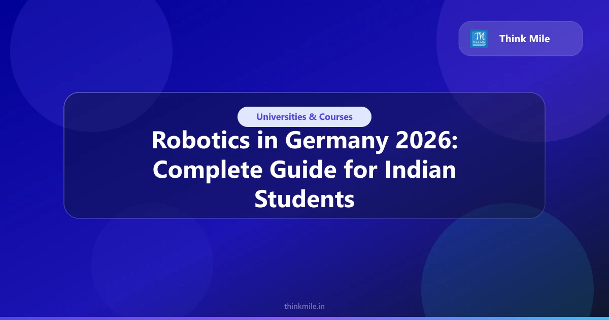 Robotics Masters in Germany: 2026 Guide for Indian Students