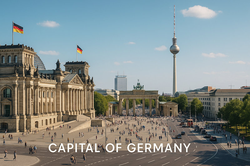 Berlin skyline with the Reichstag building and Brandenburg Gate