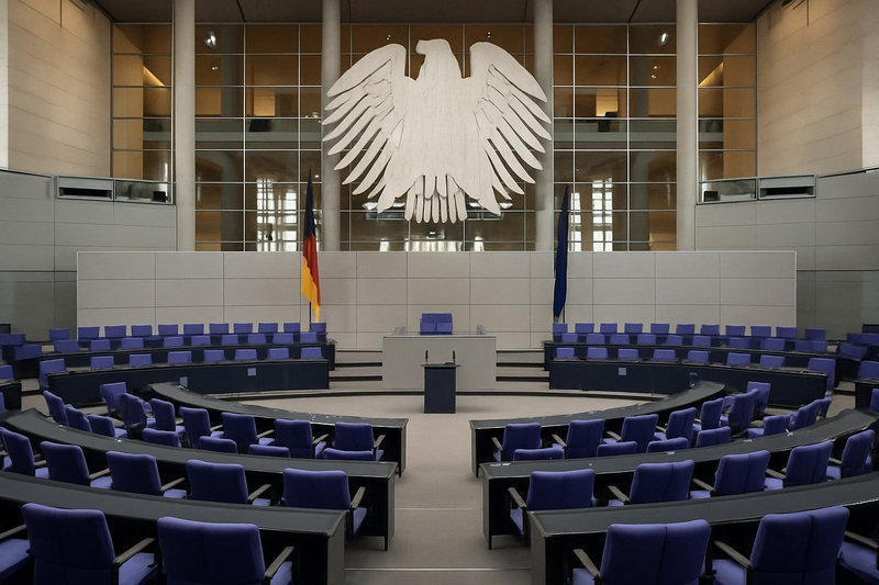 Interior of the German Bundestag (Federal Parliament)