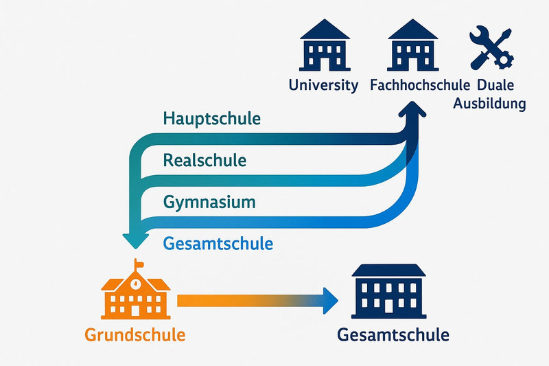 Diagram showing the structure of the German education system