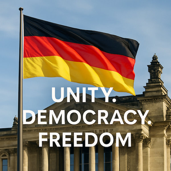German flag with black, red, and gold horizontal stripes