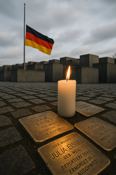 Holocaust memorial in Berlin representing remembrance of Nazi atrocities
