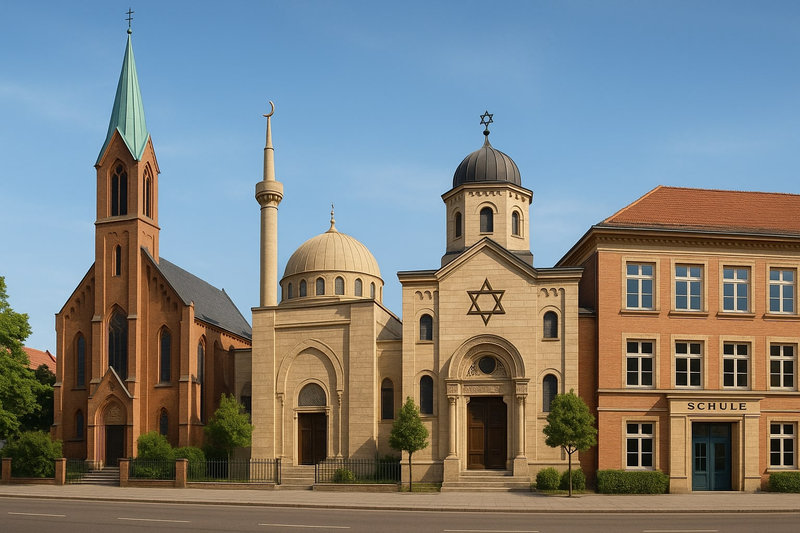 Religious diversity in Germany showing various places of worship